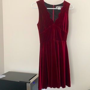 Dark Red Velvet Mini Dress XS Necessary Objects - Rarely Worn Original Owner